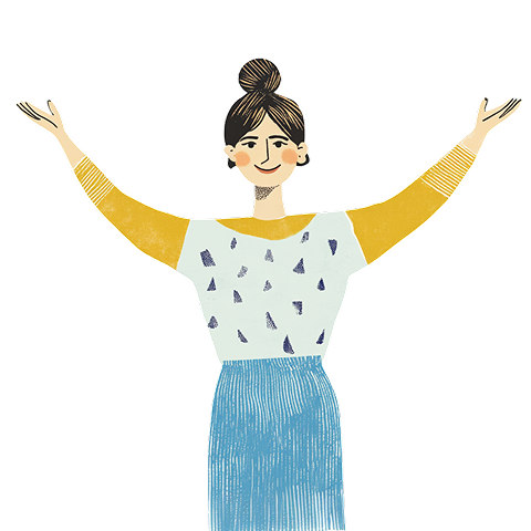 Four hands connected in a circle